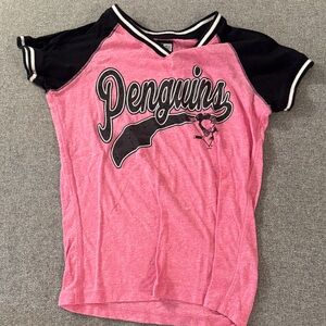5/$15- Penguins Kids Pink and Black Shirt